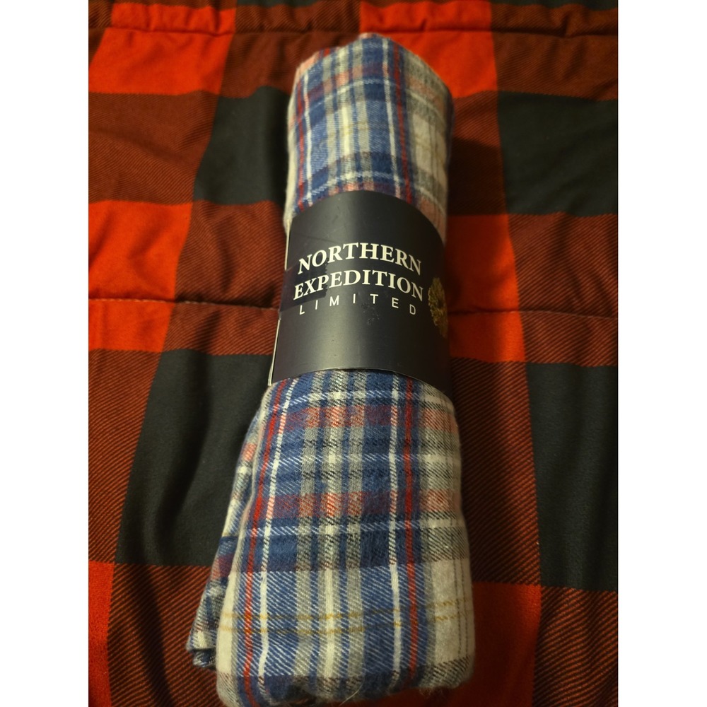 Northern Expedition Limited Red/Blue/White Plaid Flannel Men's L Pajama Pants